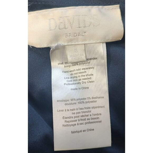 JULES AND CLEO Maxi Dress 8 Formal Gown Navy Sequin Strappy Open Back Prom - Picture 14 of 15